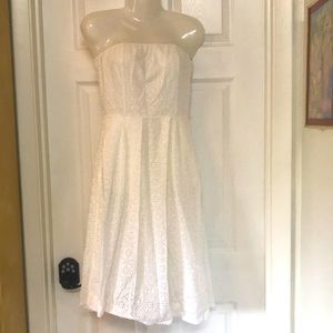 White eyelet tube dress